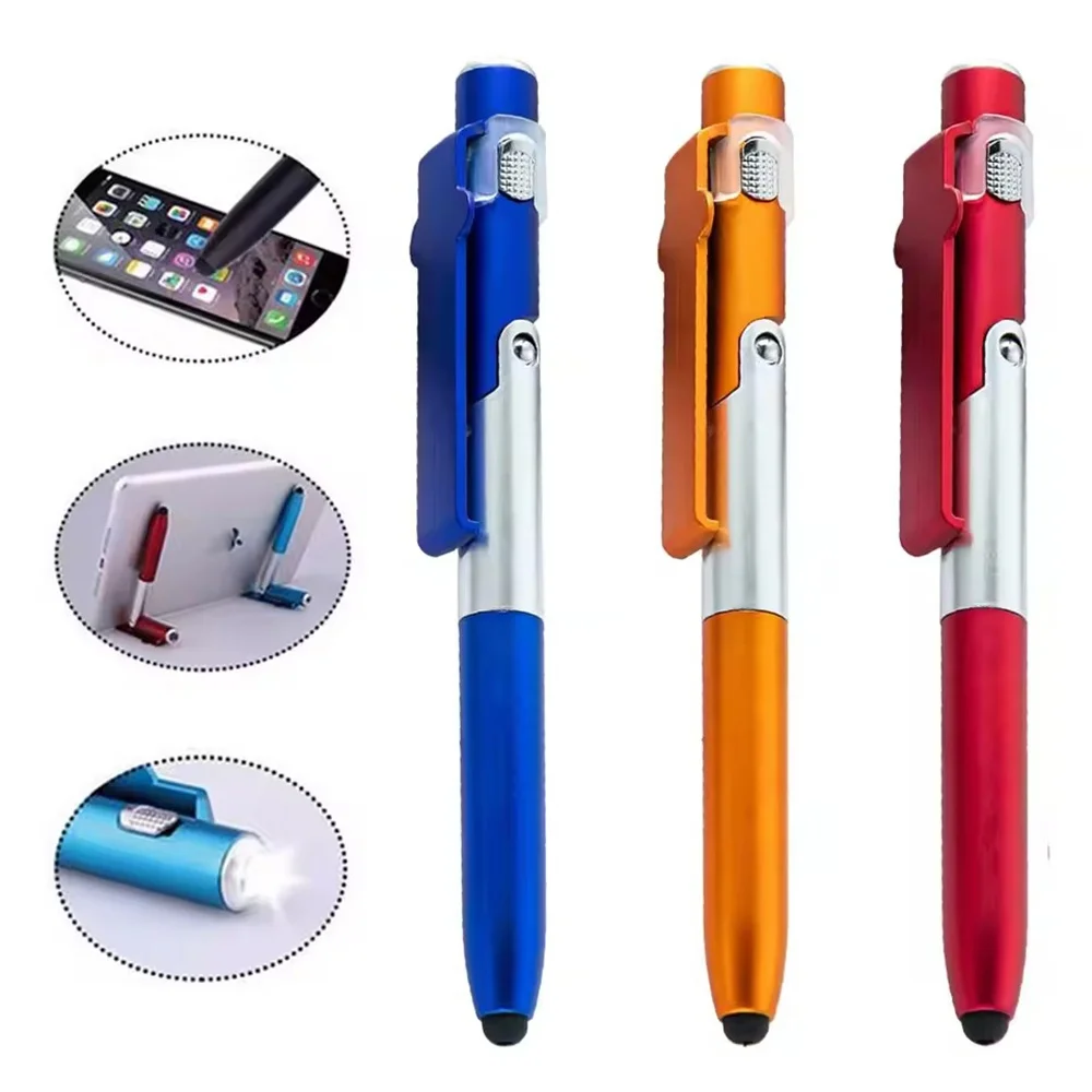 Writing Tools - 4-in-1 多機能折りたたみ式電話ホルダー ボールペン内蔵ナイトライト ポータブル筆記用具 マルチツール用品