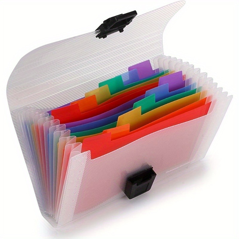 A6拡張ファイルオーガナイザー13ポケット、ボタン留めのアコ - Expandable Accordion File Folder 13 Pockets のレビューと価格