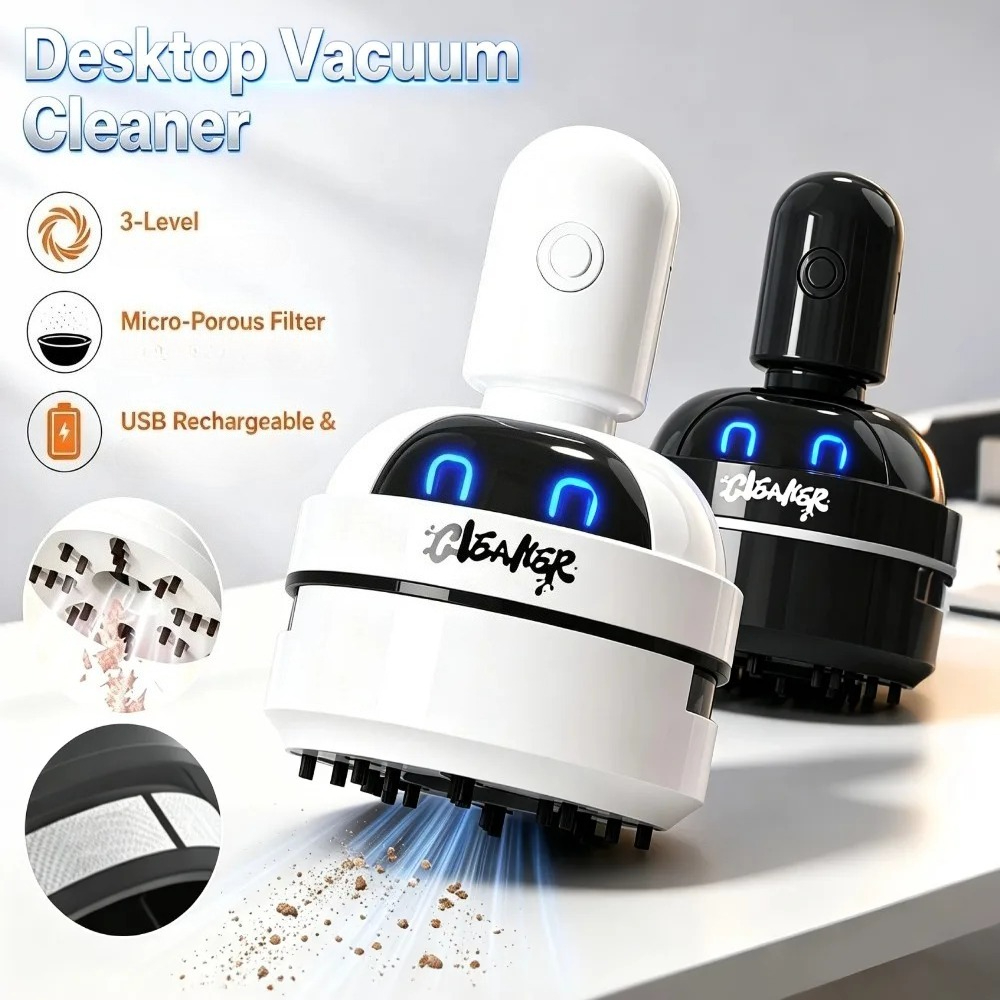 ポータブルミニデスク掃除機、コードレスデスクトップキーボード - Mini Desktop Vacuum Cleaner For Eraser Dust のレビューと価格