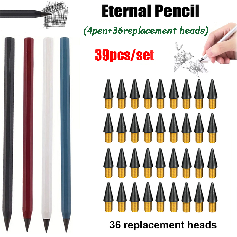 39 ピース/セットクリエイティブメタルペンシル新技術無制限 - Writing Tools のレビューと価格