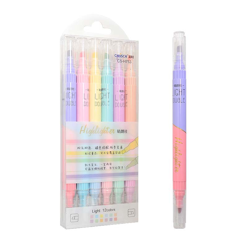 スポーツシューズ,6本,ダブルチップペン,カワイイ,キャンデ - Pastel Highlighter Set Double Ended のレビューと価格