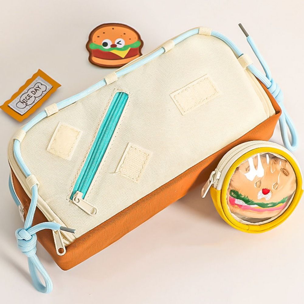 大容量ハンバーガー鉛筆ケース美的おいしい食べ物スクールケース - Aesthetic Large Pencil Case Pouch のレビューと価格