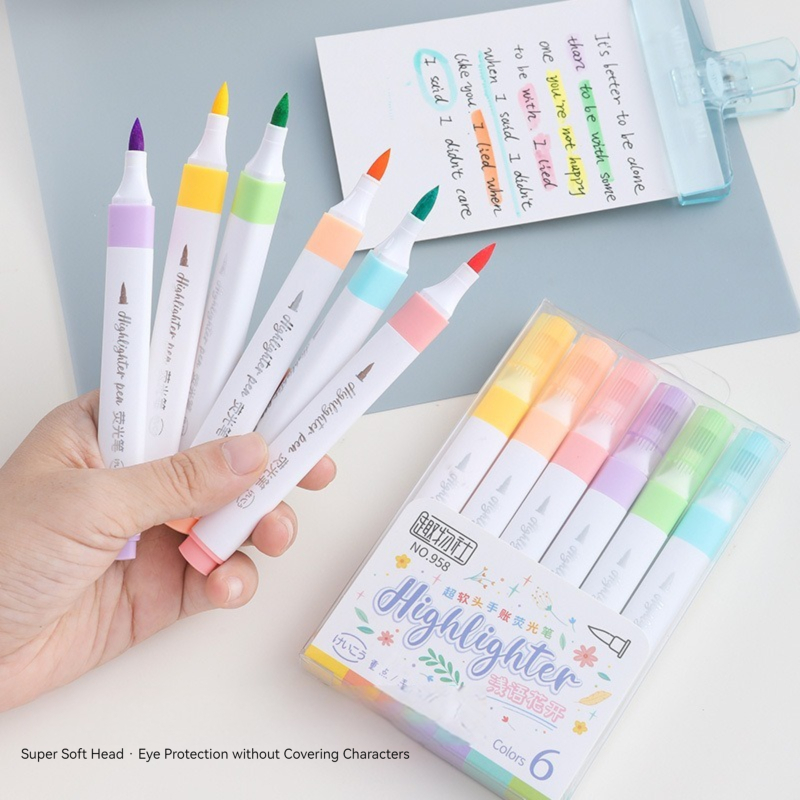 パステルカラー蛍光ペンセット,蛍光マーカー,ハイライター,ア - Pastel Highlighter Set Double Ended のレビューと価格