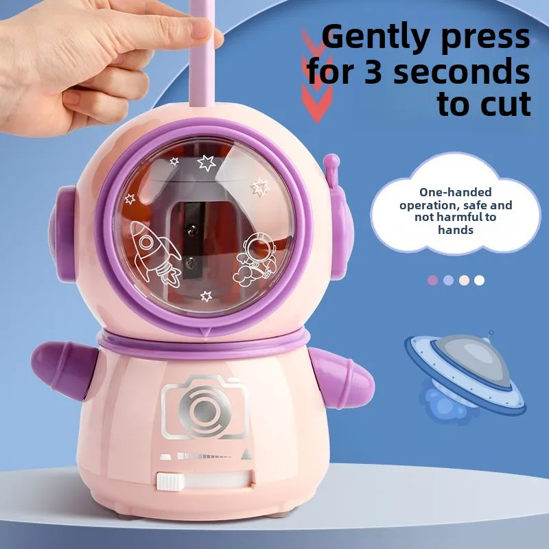 子供用自動電気鉛筆削り、カワイイ文房具、宇宙飛行士型、学用品 - Electric Pencil Sharpener Usb のレビューと価格