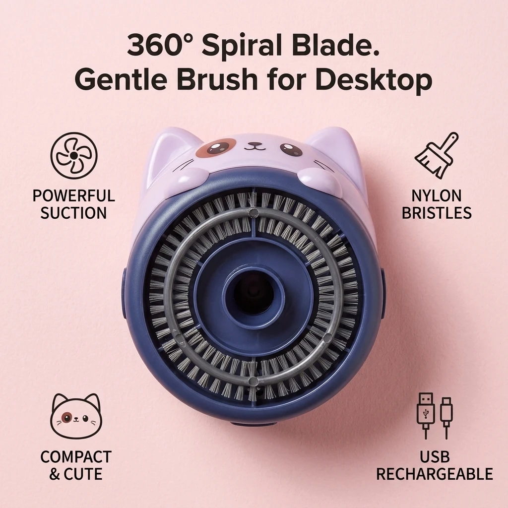デスクトップ掃除機 ミニコードレス USB充電式 かわいい漫 - Mini Desktop Vacuum Cleaner For Eraser Dust のレビューと価格