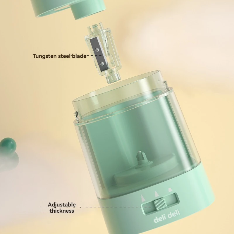 デリ VA3 グリーン USB電池式 デュアルドライブ 電動 - Electric Pencil Sharpener Usb のレビューと価格