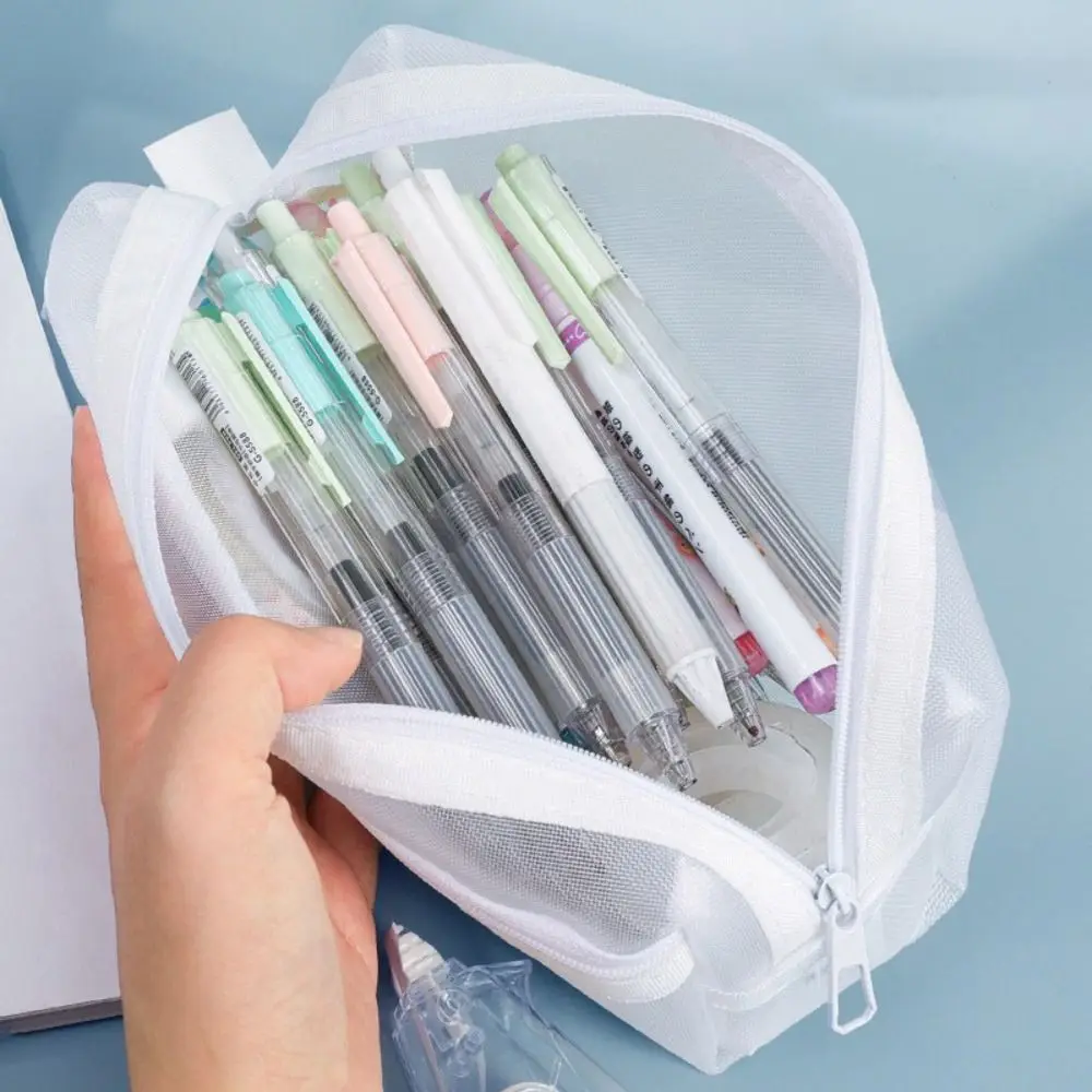 大容量二層メッシュペンオーガナイザー、学生、教師、試験用品用 - Clear Mesh Pencil Pouch For Exam のレビューと価格