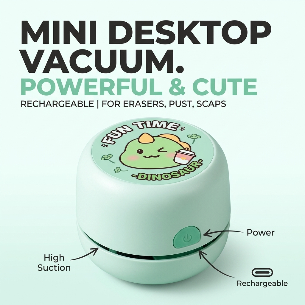 卓上用ミニ掃除機。充電式でコードレス、持ち運び可能。かわいい - Mini Desktop Vacuum Cleaner For Eraser Dust のレビューと価格