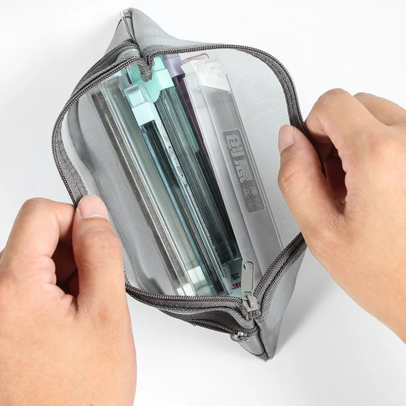 A6 クリアナイロンメッシュ文具バッグ二層大容量ペンシルポー - Clear Mesh Pencil Pouch For Exam のレビューと価格