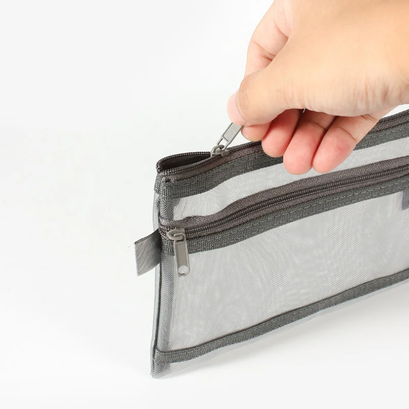 A6 クリアナイロンメッシュ文具バッグ二層大容量ペンシルポー - Clear Mesh Pencil Pouch For Exam のレビューと価格
