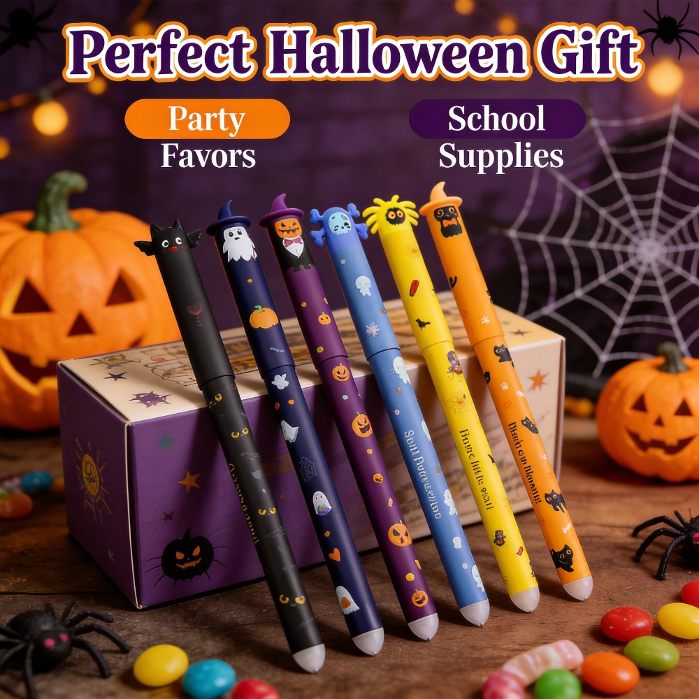 1-6本入り ハロウィン消せるゲルペン、0.7mm クリック - Retractable Eraser Pen Click のレビューと価格