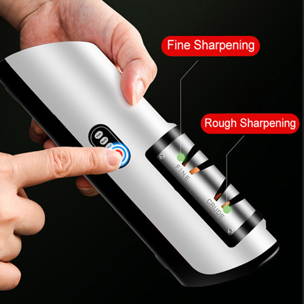 USB 電気ナイフ研ぎ自動調整可能な充電式研ぎナイフはさみ砥 - Electric Pencil Sharpener Usb のレビューと価格