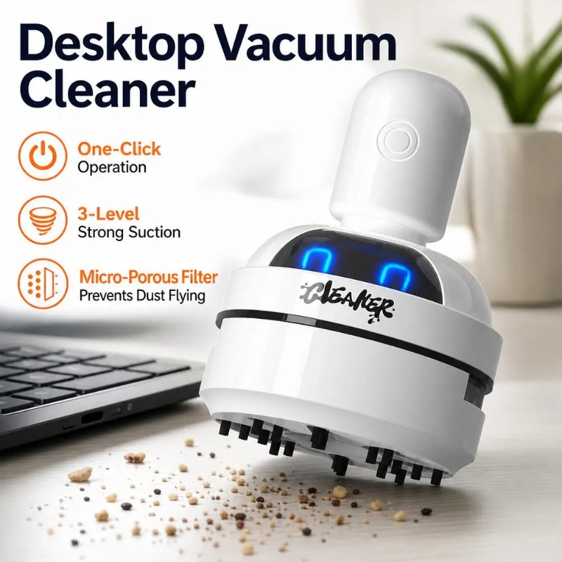 デスクトップクリーナー、掃除機、漫画柄ミニポータブル、消しゴ - Mini Desktop Vacuum Cleaner For Eraser Dust のレビューと価格