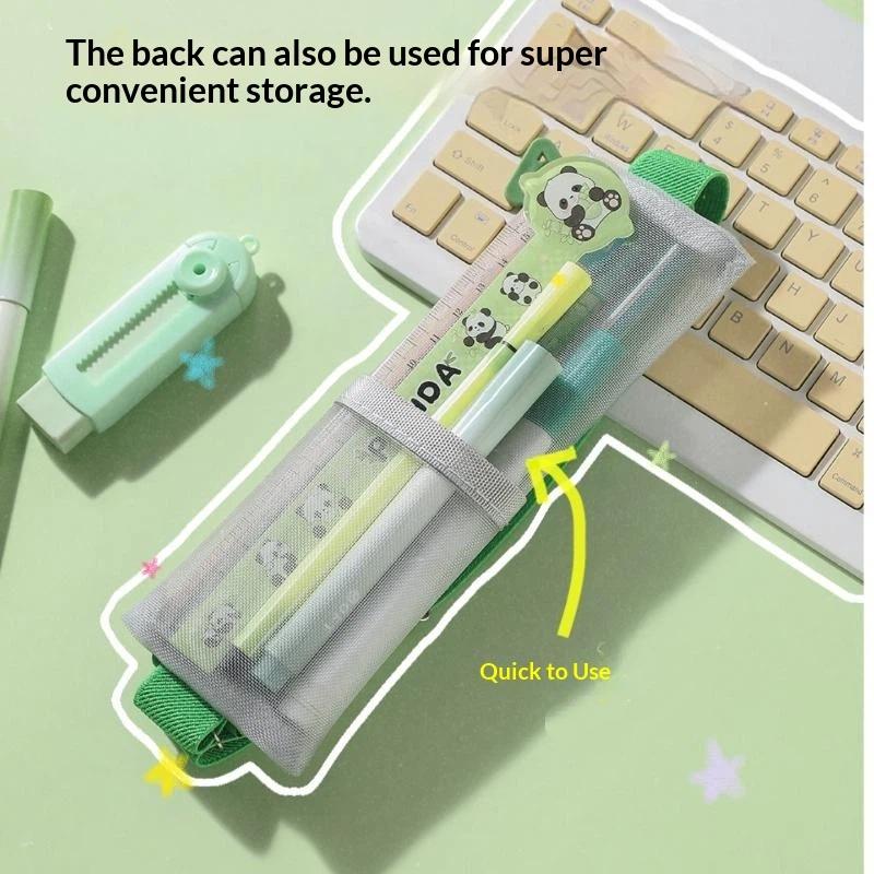 透明メッシュペンシルポーチ、ダブルジッパー、調節可能な固定ス - Clear Mesh Pencil Pouch For Exam のレビューと価格