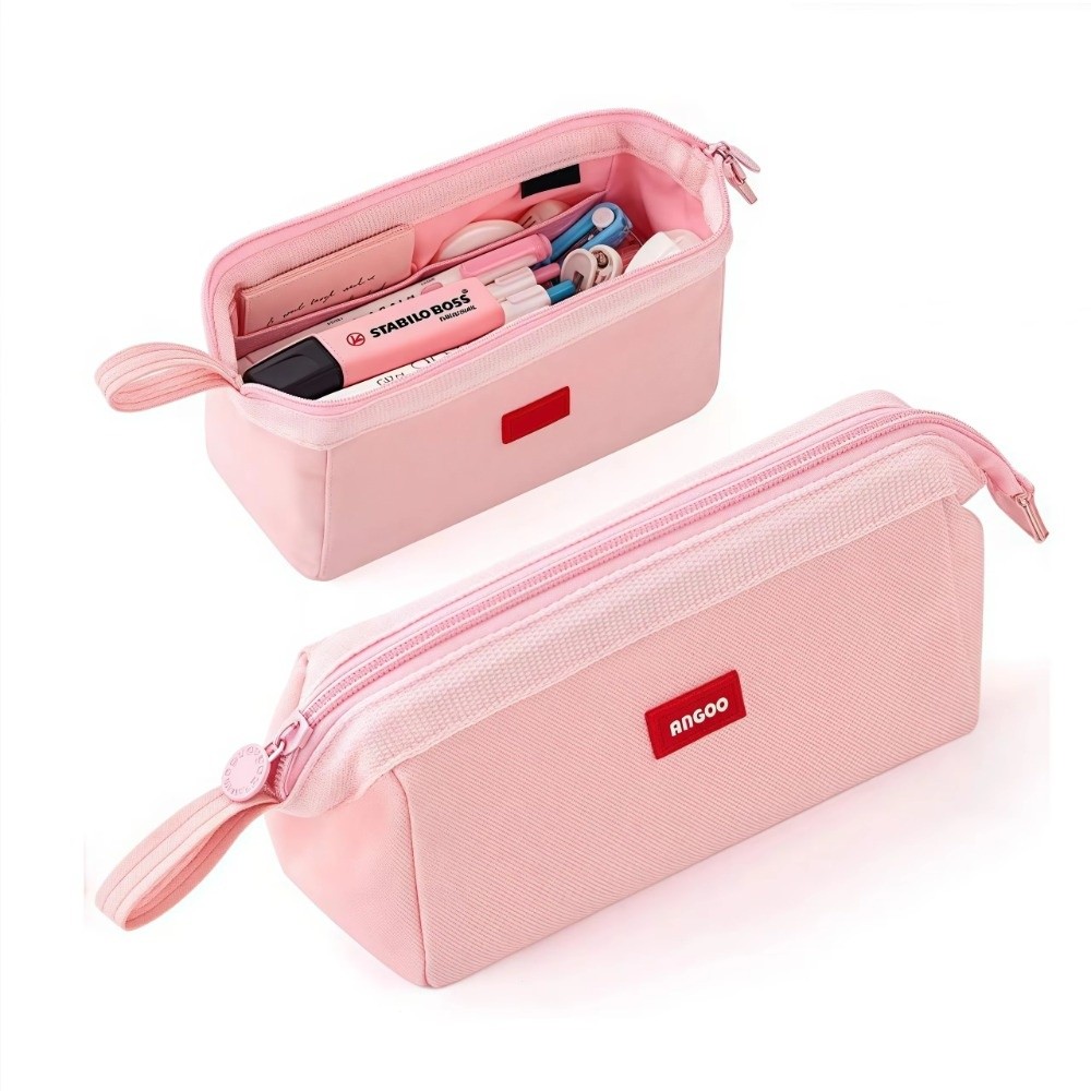 オックスフォード生地キャンバスペンケース シンプルデザイン  - Aesthetic Large Pencil Case Pouch のレビューと価格