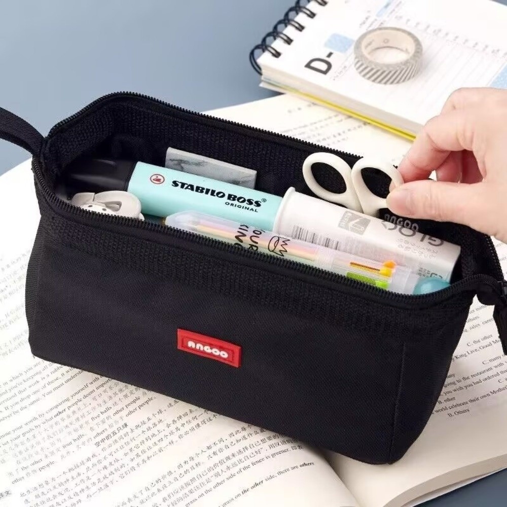 オックスフォード生地キャンバスペンケース シンプルデザイン  - Aesthetic Large Pencil Case Pouch のレビューと価格