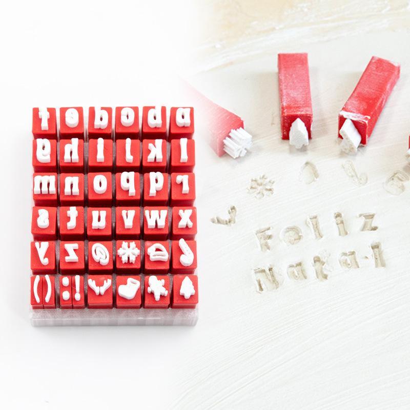 クリスマススタイルのアルファベット粘土スタンプセット、小文字 - Writing Tools のレビューと価格