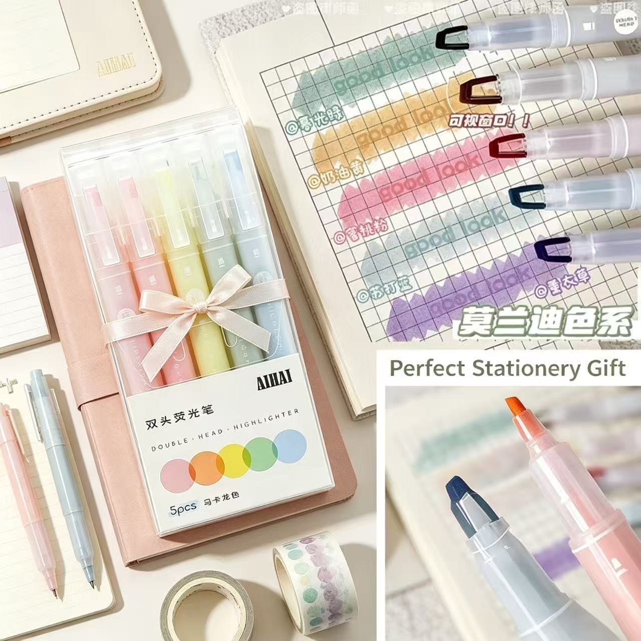 5-25 色/セットダブルユニークウィンドウチップ蛍光ペンダ - Pastel Highlighter Set Double Ended のレビューと価格
